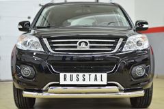 Защита переднего бампера D76(секции) 75х42 (дуга) для Great Wall Hover H6 2012-