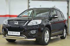 Защита переднего бампера D76(секции) 75х42 (дуга) для Great Wall Hover H6 2012-