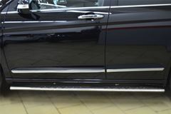 Пороги труба 75х42 овал с проступью для Great Wall Hover H6 2012-