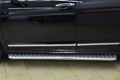 Пороги труба D42 с листом (Лист алюм.,проф.нерж)(Вариант1) для Great Wall Hover H6 2012-