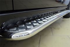 Пороги труба D42 с листом (Лист алюм.,проф.нерж)(Вариант1) для Great Wall Hover H6 2012-