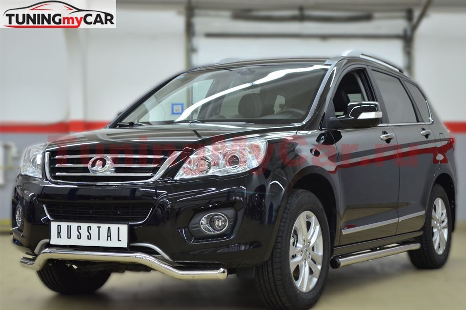 Пороги труба D63 (вариант 2) для Great Wall Hover H6 2012-