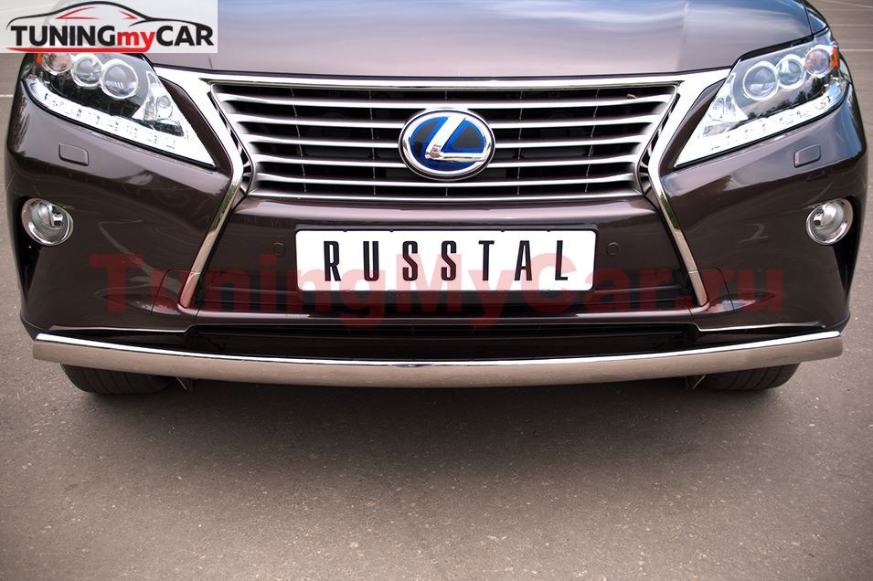 Защита переднего бампера D75х42 овал для Lexus RX 270/350/450 2009-