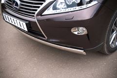 Защита переднего бампера D75х42 овал для Lexus RX 270/350/450 2009-