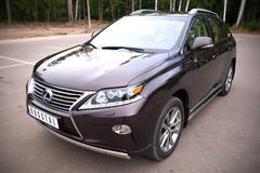 Защита переднего бампера D75х42 овал для Lexus RX 270/350/450 2009-