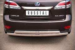 Защита заднего бампера D75X42/75X42 овалы для Lexus RX 270/350/450 2009-