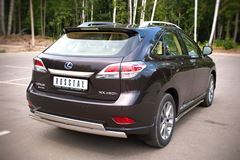 Защита заднего бампера D75X42/75X42 овалы для Lexus RX 270/350/450 2009-