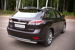 Защита заднего бампера D63/42 C подъемом (дуга) для Lexus RX 270/350/450 2009-