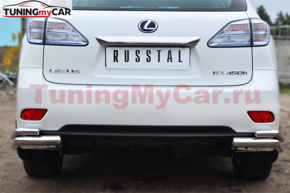 Защита заднего бампера уголки D63/D42 для Lexus RX 270/350/450 2009-