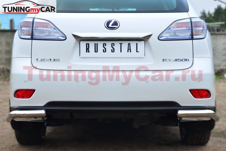 Защита заднего бампера уголки D63 для Lexus RX 270/350/450 2009-