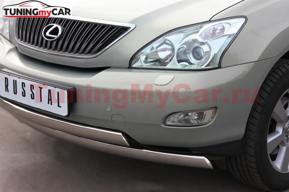 Защита переднего бампера 75х42/75х42 овалы для Lexus RX300/330/350 2003-2008