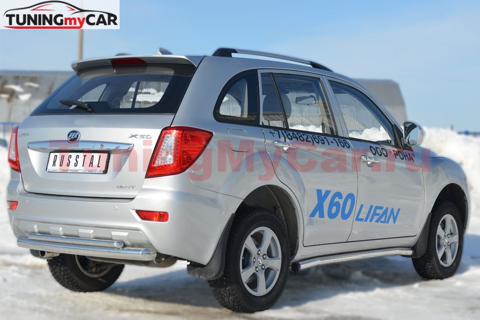 Пороги труба D63 (вариант 2) для Lifan Х60 2011-
