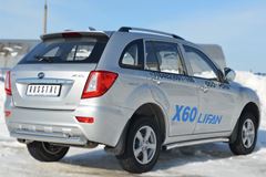 Пороги труба D63 (вариант 2) для Lifan Х60 2011-