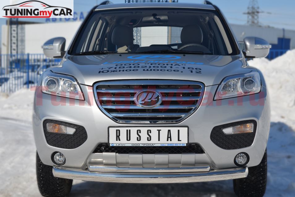 Защита переднего бампера D76/42 (дуга) для Lifan Х60 2011-