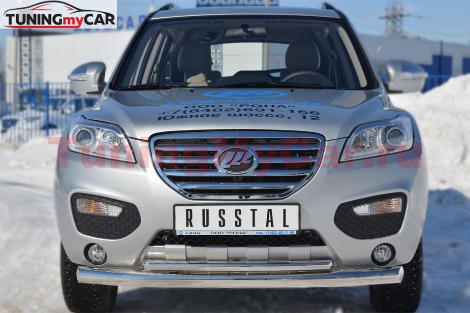 Защита переднего бампера D76 (секции) / D42 (дуга) для Lifan Х60 2011-