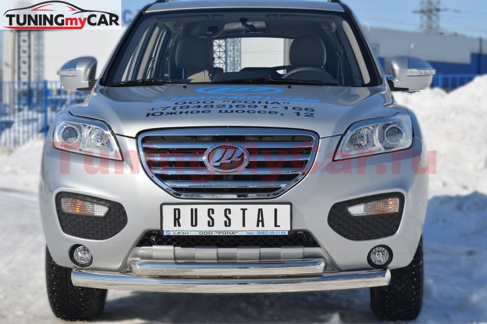 Защита переднего бампера D76/63 (дуга) для Lifan Х60 2011-