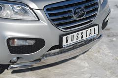 Защита переднего бампера 75х42 / 75х42 овал (дуга) для Lifan Х60 2011-