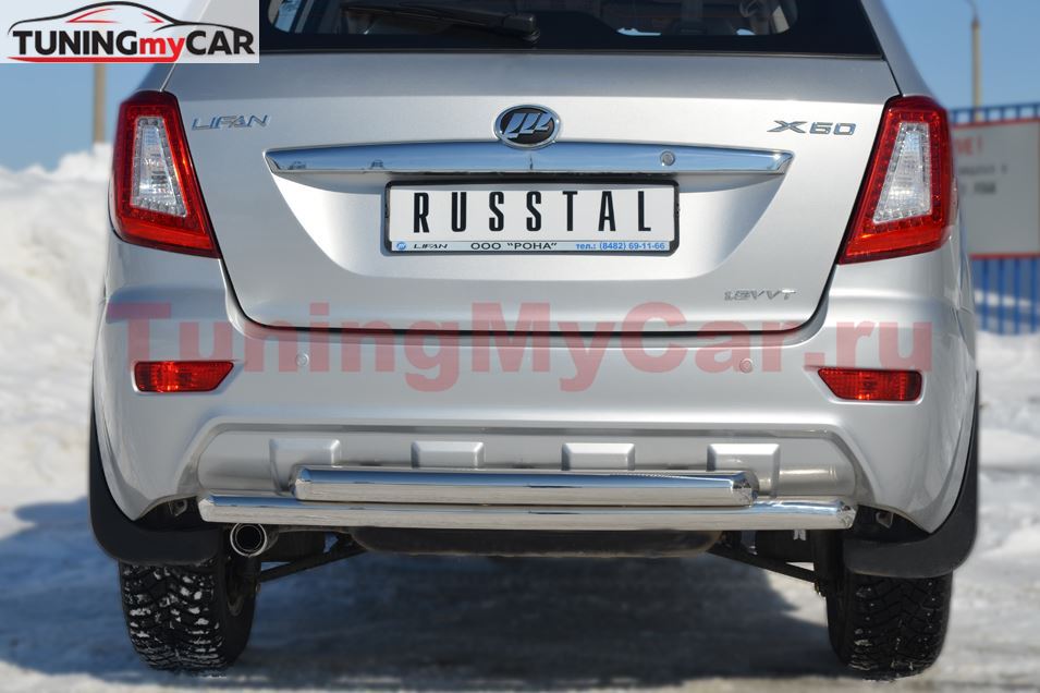 Защита заднего бампера D63 /D63 (дуга) для Lifan Х60 2011-