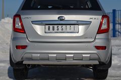Защита заднего бампера 75х42 овал для Lifan Х60 2011-
