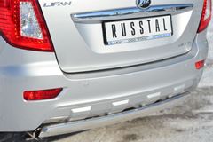 Защита заднего бампера 75х42 овал для Lifan Х60 2011-