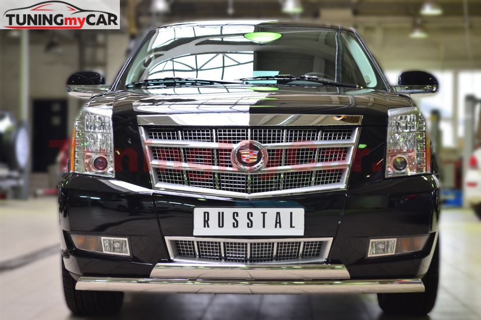 Защита переднего бампера D75х42 (дуга) D75х42 (дуга) для Cadillac Escalade 2007-2015