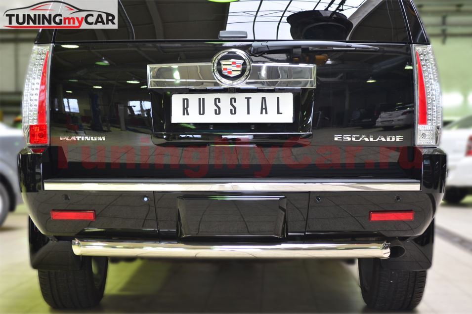 Защита заднего бампера D76 (дуга) для Cadillac Escalade 2007-2015