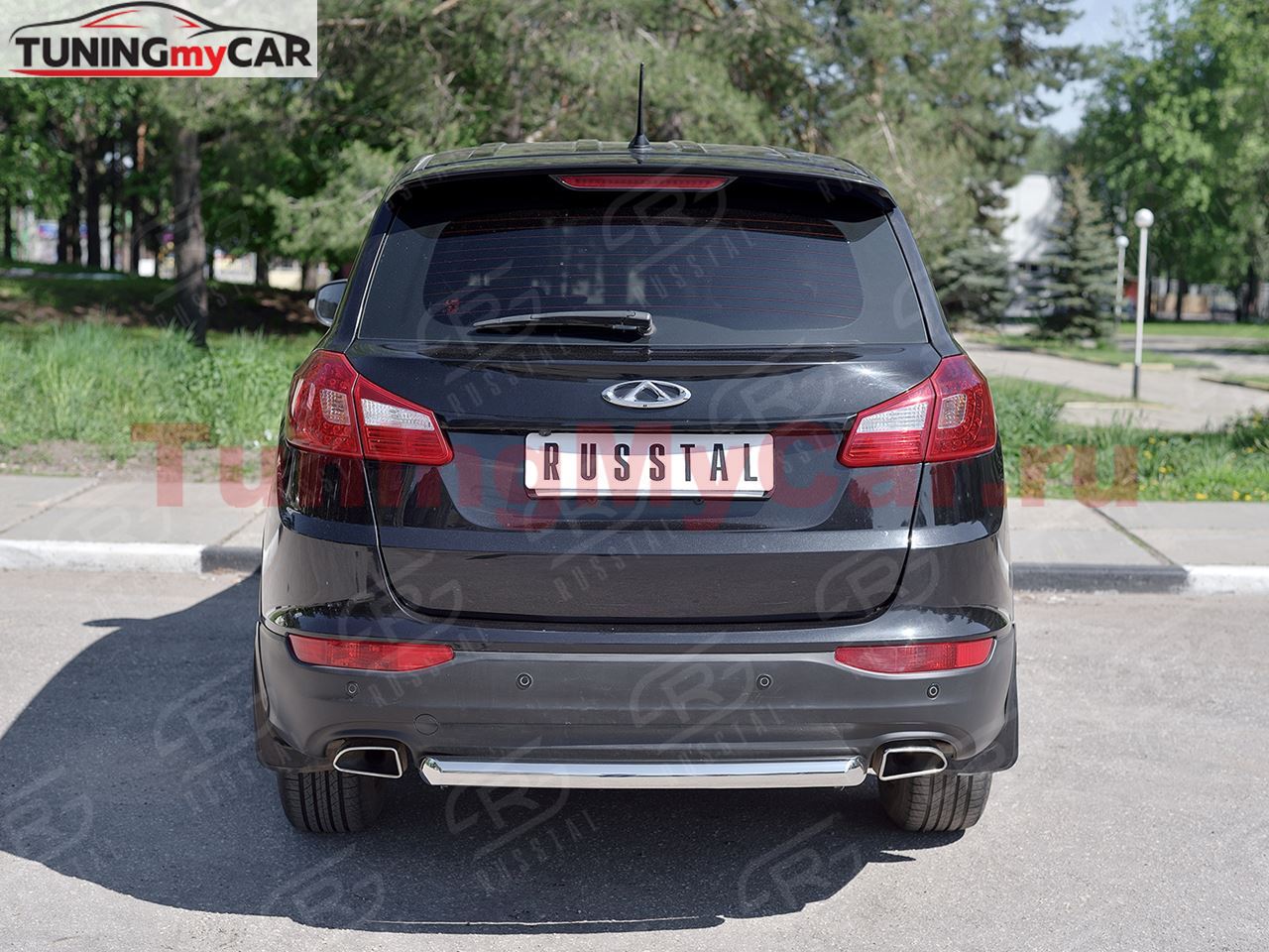 Защита заднего бампера D63 дуга для Chery Tiggo 5 2014