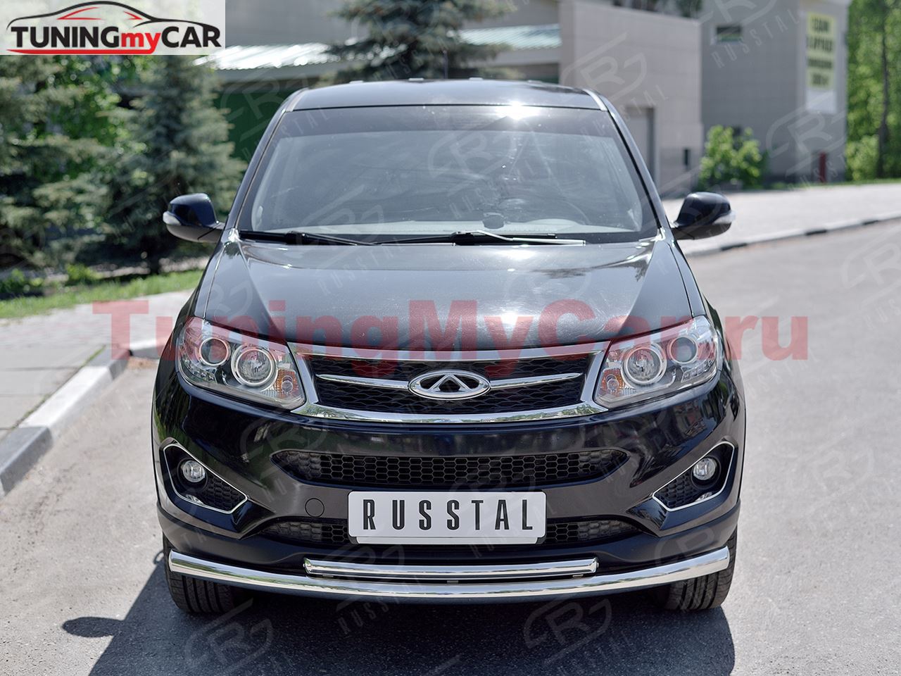 Защита переднего бампера D63 дуга-D42 дуга для Chery Tiggo 5 2014