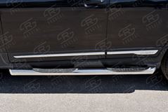 Пороги труба D76 с накладкой (вариант 1) для Chery Tiggo 5 2014