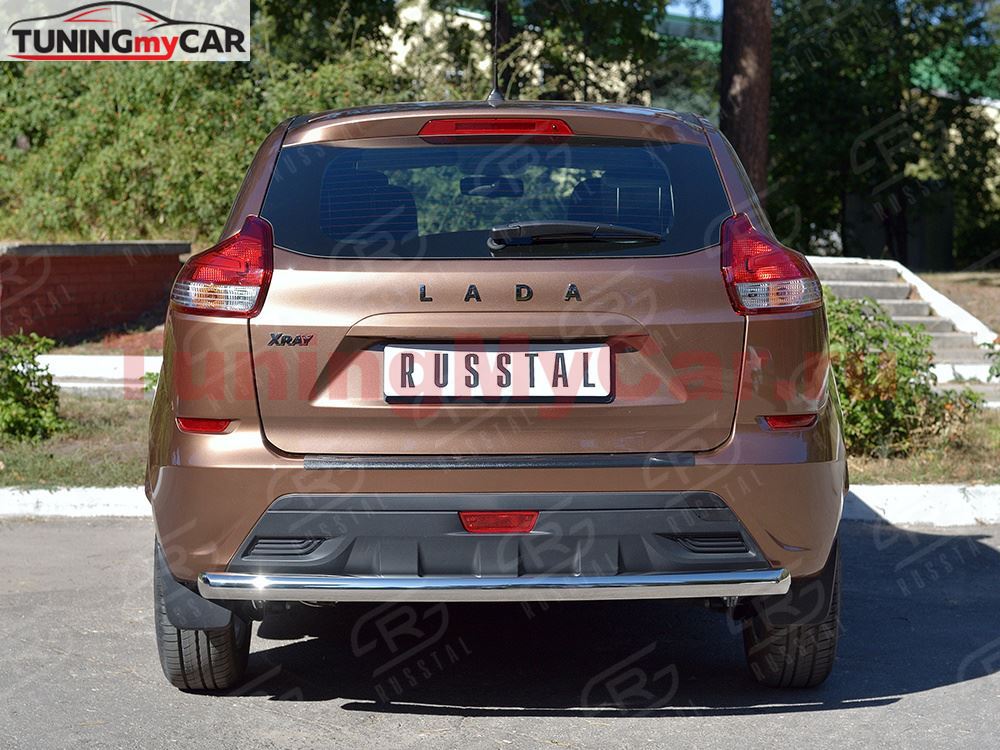 Защита заднего бампера D63 дуга для Lada Xray 2015