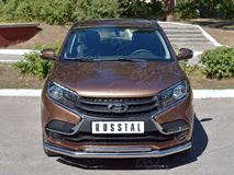 Защита переднего бампера D63 секция-D42 дуга для Lada Xray 2015