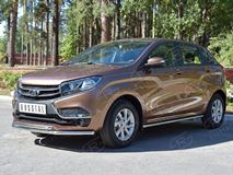 Защита переднего бампера D42 секция-D42 дуга для Lada Xray 2015