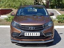 Защита переднего бампера D63 секция для Lada Xray 2015