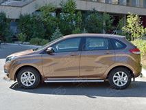 Пороги труба D63 (вариант 1) для Lada Xray 2015