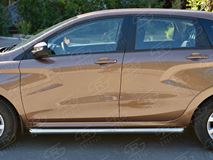 Пороги труба D63 (вариант 1) для Lada Xray 2015