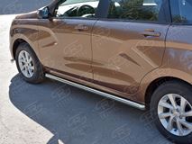Пороги труба D63 (вариант 1) для Lada Xray 2015