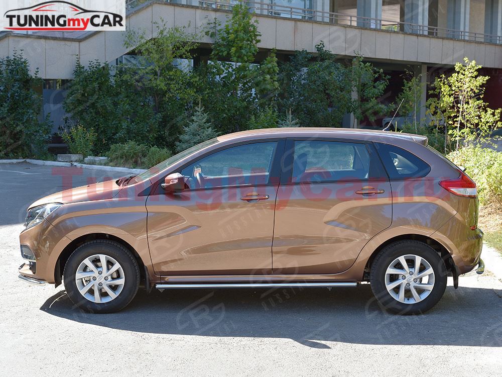 Пороги труба D42 (вариант 1) для Lada Xray 2015