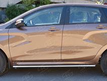 Пороги труба D42 (вариант 1) для Lada Xray 2015