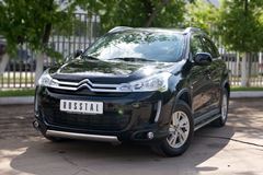 Защита переднего бампера D75х42 овал для Citroen C4 Aircross 2012-