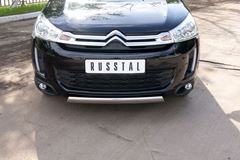 Защита переднего бампера D75х42 овал для Citroen C4 Aircross 2012-