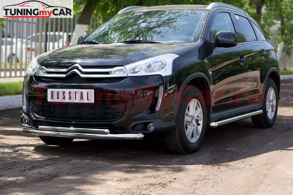 Защита переднего бампера D63/42 для Citroen C4 Aircross 2012-