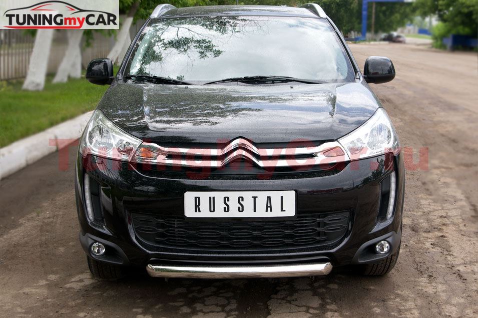 Защита переднего бампера D63 (дуга) для Citroen C4 Aircross 2012-