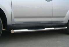 Пороги труба D76 с накладками (вариант 1) для Citroen C-Crosser 2007-2013
