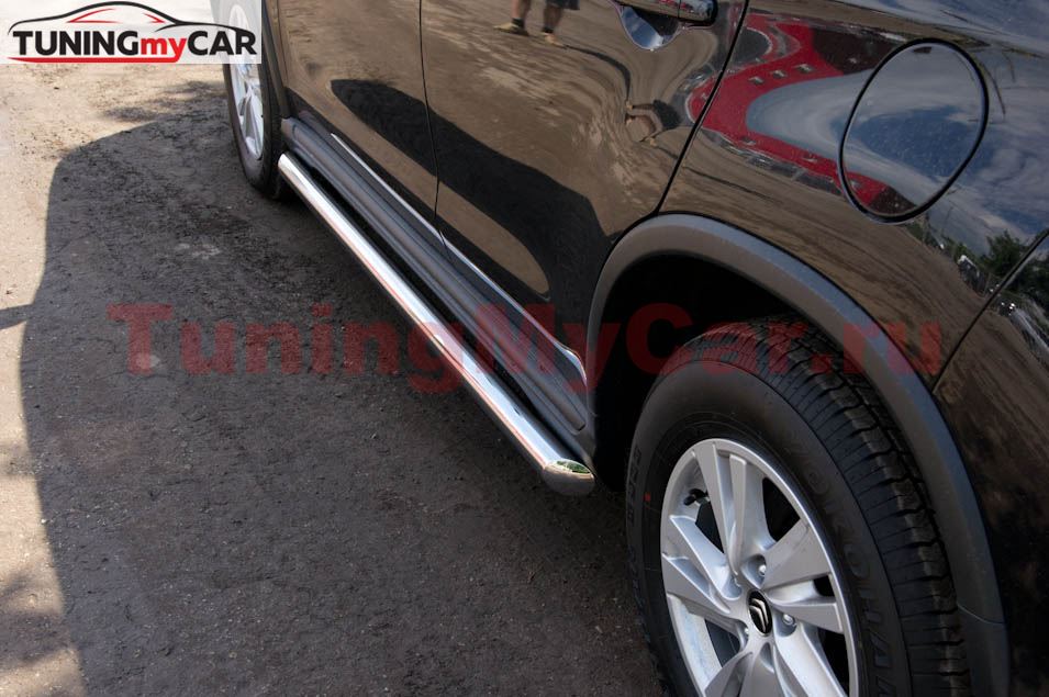 Пороги труба D76 для Citroen C-Crosser 2007-2013