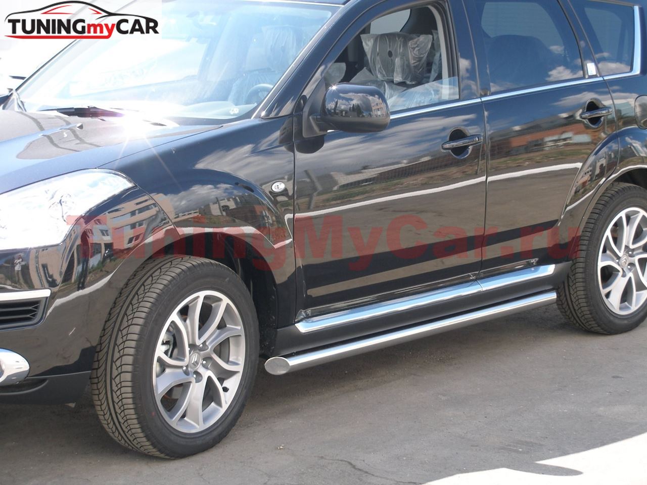 Пороги труба D63 для Citroen C-Crosser 2007-2013