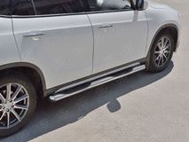 Пороги труба D76 с накладкой (вариант 3) для Brilliance V5 2014-