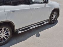 Пороги труба D76 с накладкой (вариант 2) для Brilliance V5 2014-