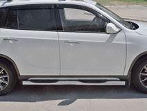 Пороги труба D76 с накладкой (вариант 2) для Brilliance V5 2014-