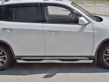 Пороги труба D76 с накладкой (вариант 1) для Brilliance V5 2014-