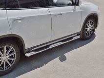 Пороги труба D76 с накладкой (вариант 1) для Brilliance V5 2014-